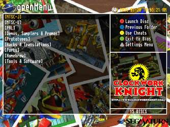 Clockwork Knight OpenMenu Theme